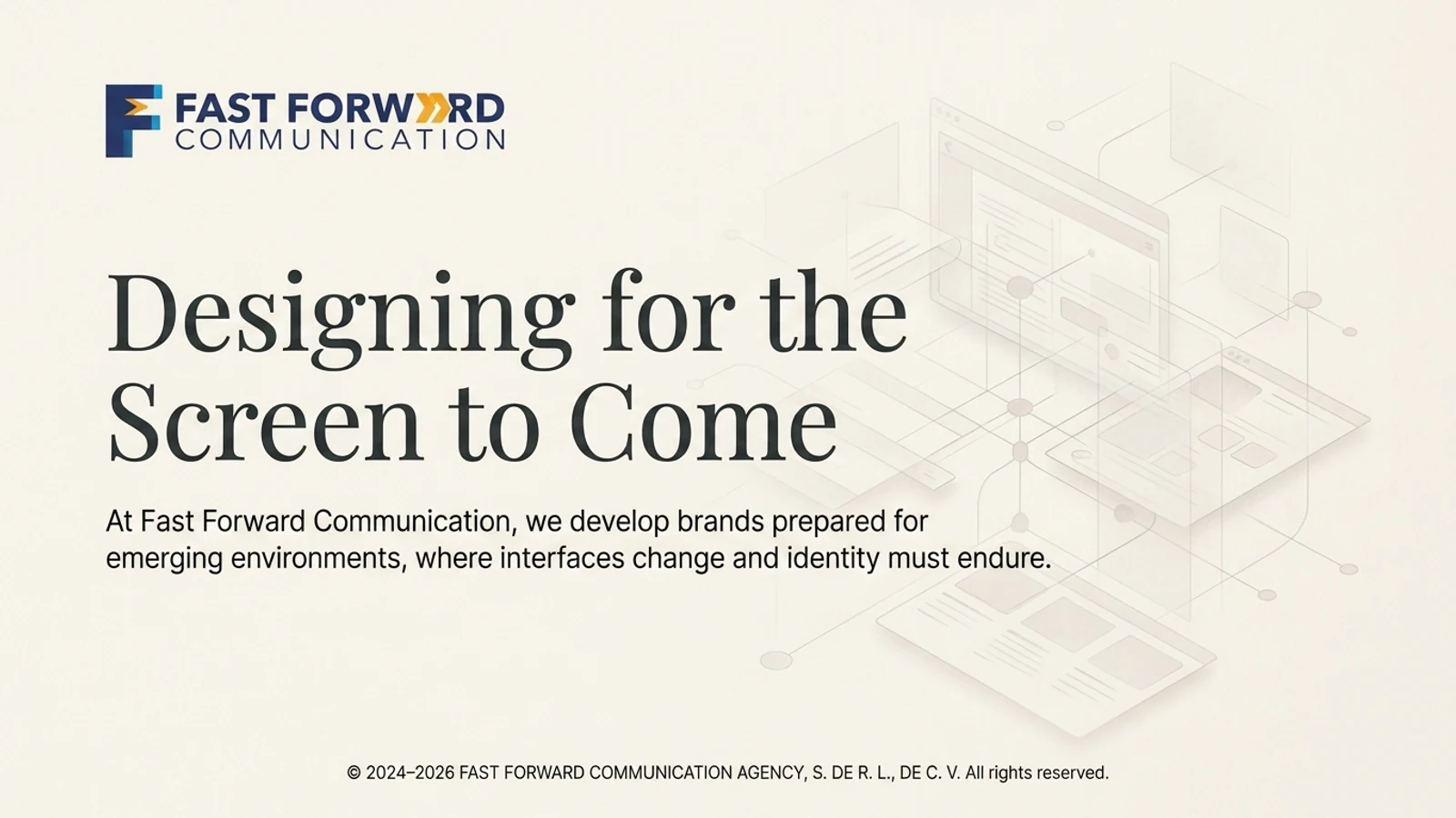 Opening frame from “Designing for the Screen Ahead.”